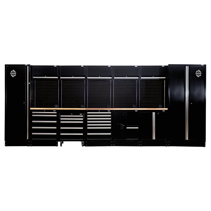 BUNKER® 25 Piece Modular Storage Combo with Hardwood Worktop, 4915mm