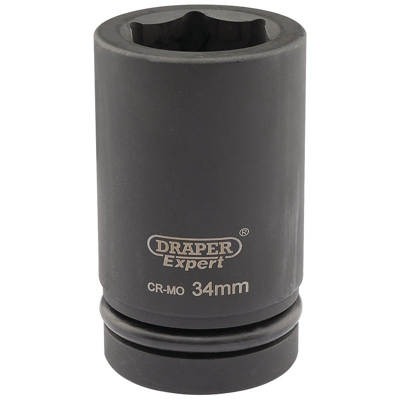 Draper HI-TORQ® 6 Point Deep Impact Socket, 1" Sq. Dr., 34mm