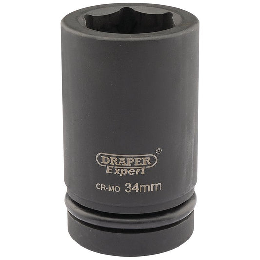 Draper HI-TORQ® 6 Point Deep Impact Socket, 1" Sq. Dr., 34mm