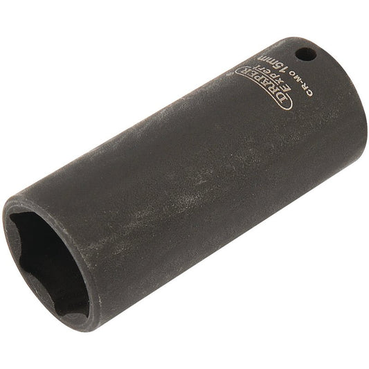 Draper HI-TORQ® 6 Point Deep Impact Socket, 1/4" Sq. Dr., 15mm