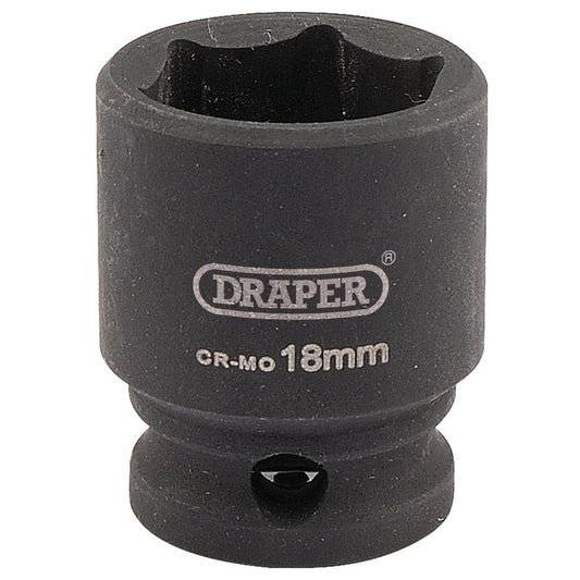 Draper HI-TORQ® 6 Point Impact Socket, 3/8" Sq. Dr., 18mm