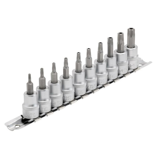 Draper Expert TX-STAR® Security Socket Bit Set, 3/8" Sq. Dr., 48mm (10 Piece)