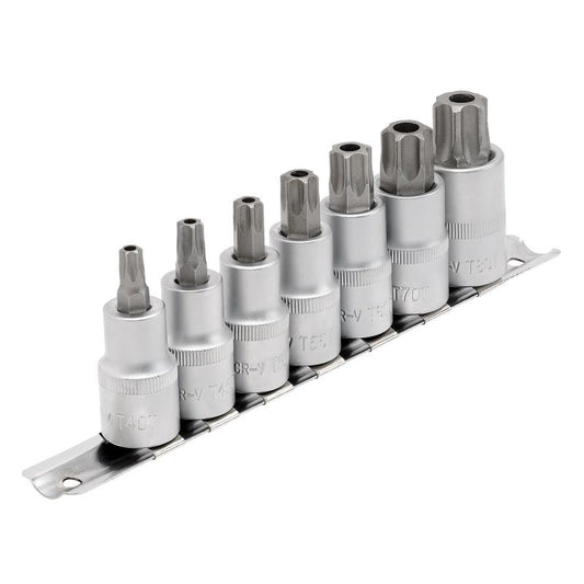 Draper Expert TX-STAR® Security Socket Bit Set, 1/2" Sq. Dr., 55mm (7 Piece)