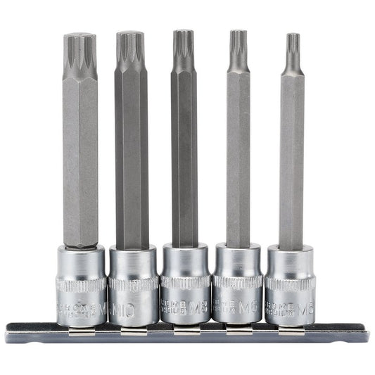 Draper Expert Spline Socket Bit Set, 3/8" Sq. Dr. (5 Piece)