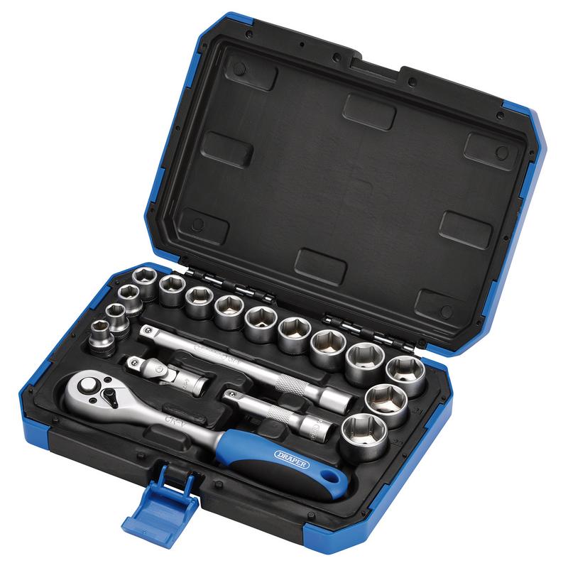 Metric Socket Set, 3/8" Sq. Dr. (18 Piece)