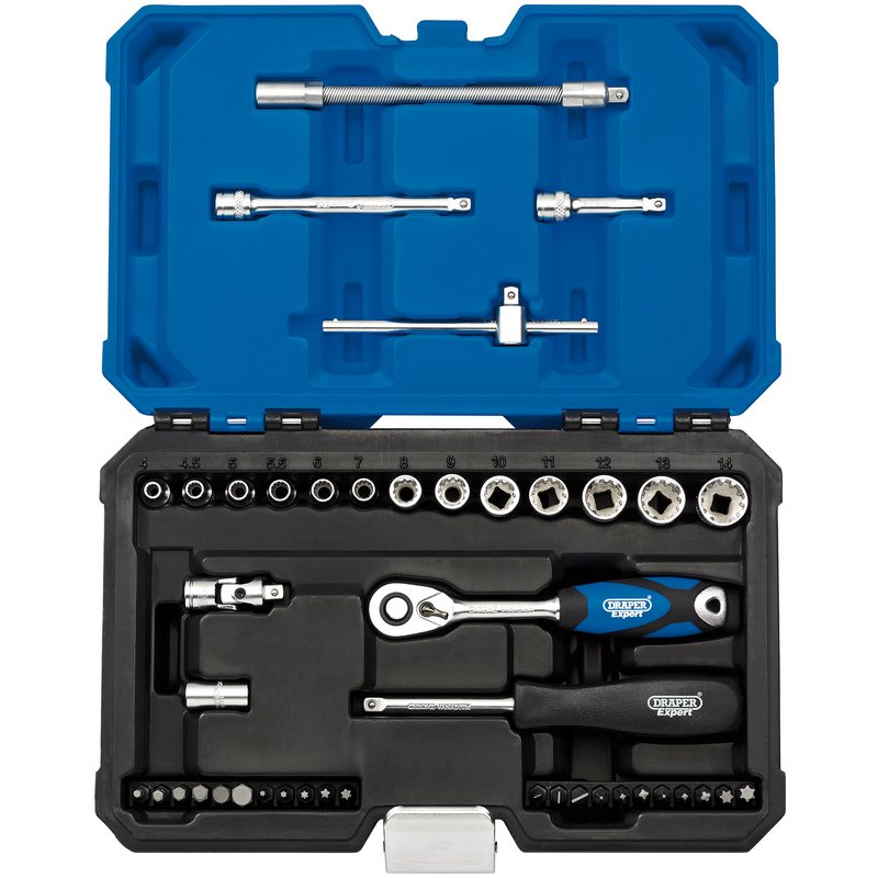Draper Expert Multi-Drive® Metric Socket Set, 1/4" Sq. Dr. (43 Piece)