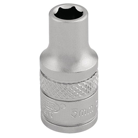 Draper Expert Socket, 1/4" Sq. Dr., 5mm