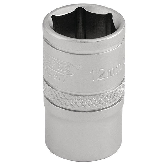 Draper Expert 6 Point Metric Socket, 3/8" Sq. Dr., 12mm
