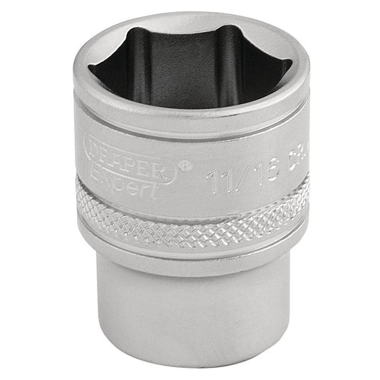 Draper Expert 6 Point Imperial Socket, 3/8" Sq. Dr., 11/16"