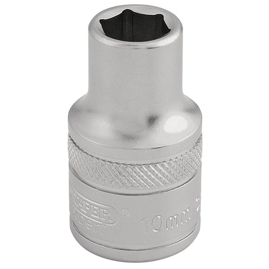 Draper Expert 6 Point Metric Socket, 1/2" Sq. Dr., 10mm