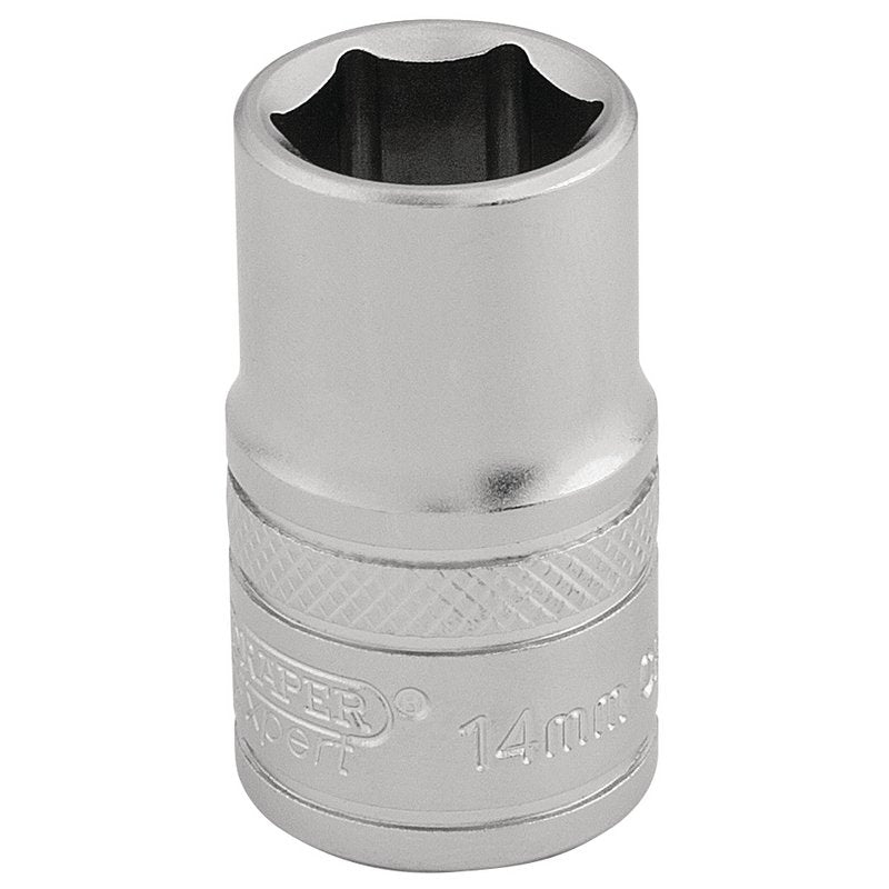 Draper Expert 6 Point Metric Socket, 1/2" Sq. Dr., 14mm