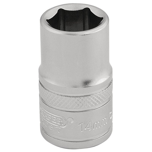 Draper Expert 6 Point Metric Socket, 1/2" Sq. Dr., 14mm