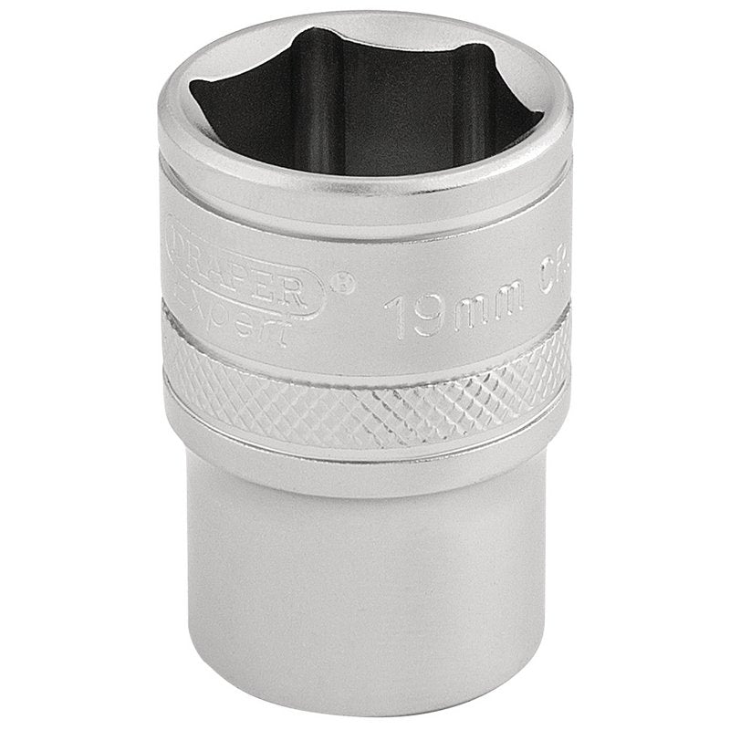 Draper Expert 6 Point Metric Socket, 1/2" Sq. Dr., 19mm