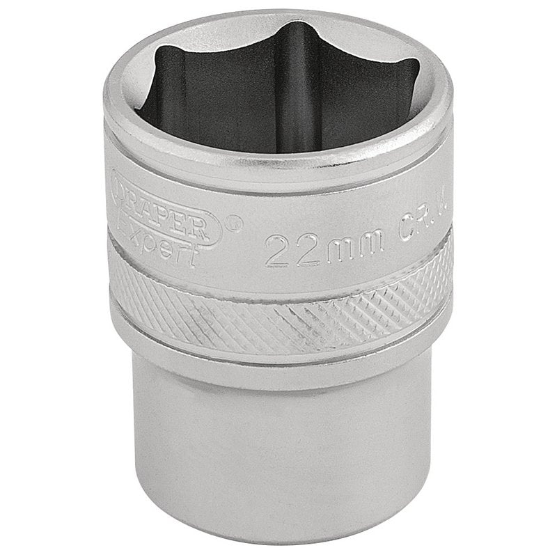 Draper Expert 6 Point Metric Socket, 1/2" Sq. Dr., 22mm