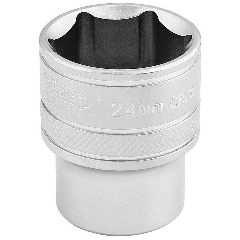 Draper Expert 6 Point Metric Socket, 1/2" Sq. Dr., 24mm