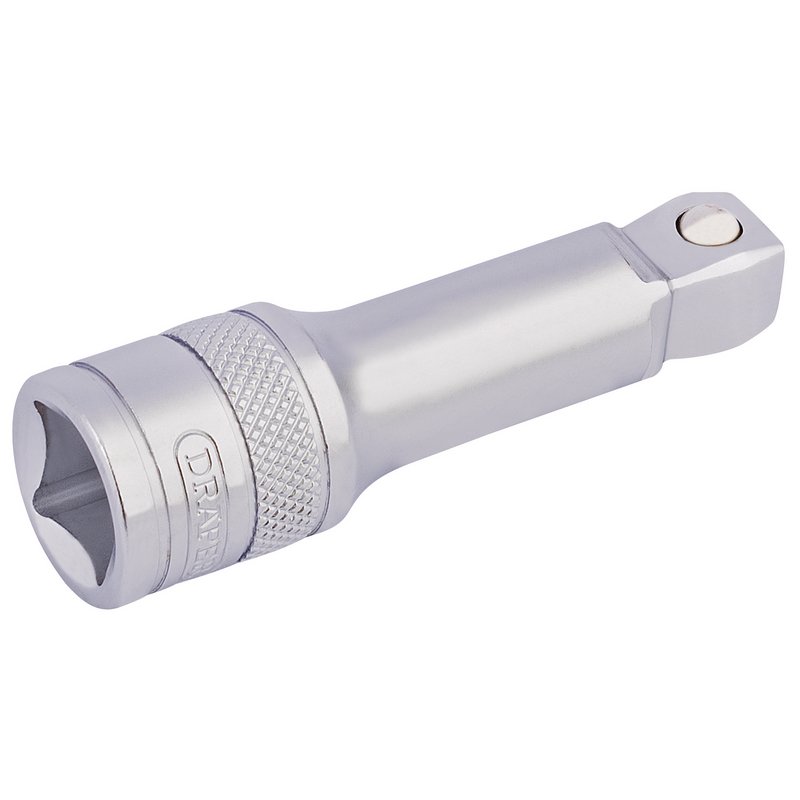 Draper Expert Satin Chrome Wobble Extension Bar, 1/2" Sq. Dr., 75mm