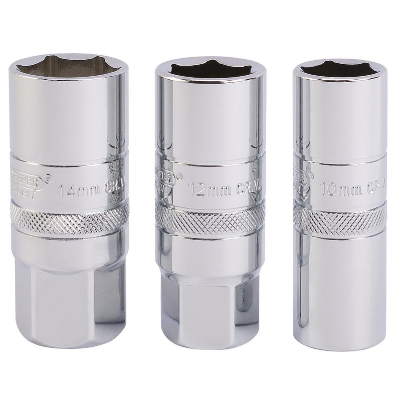 Draper Expert Spark Plug Socket Set, 1/2" Sq. Dr. (3 Piece)