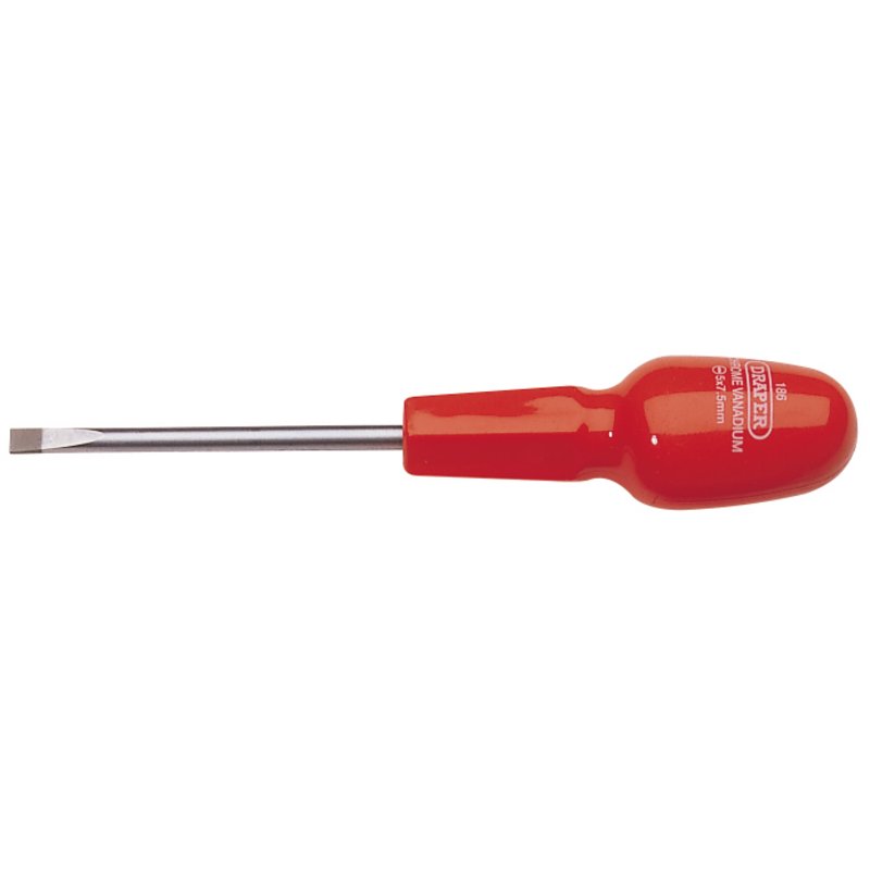 Plain Slot Flared Tip Cabinet Pattern Screwdriver, 5 x 75mm (Sold Loose)
