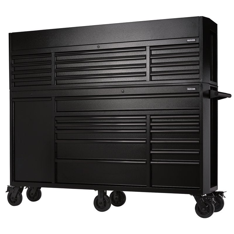 BUNKER® 25 Drawer Combined Roller Cabinet and Tool Chest, 72", Black