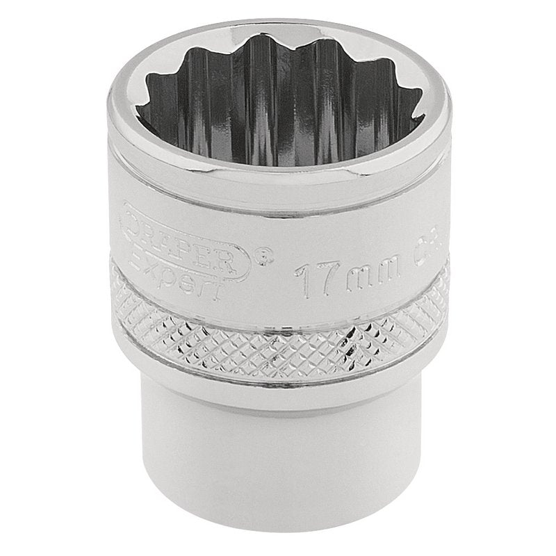 Draper Expert HI-TORQ® 12 Point Socket, 3/8" Sq. Dr., 17mm