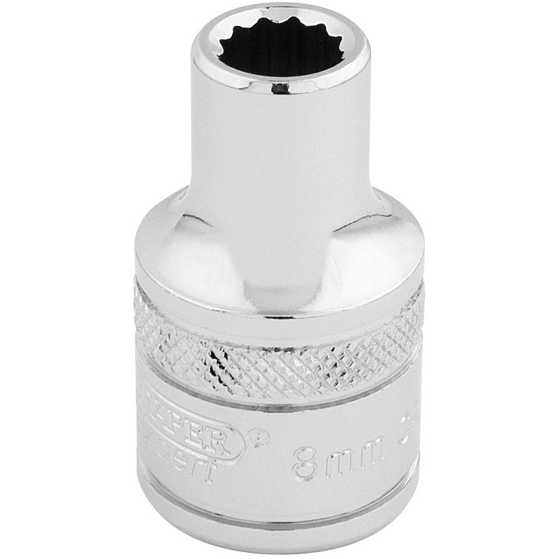 Draper Expert HI-TORQ® 12 Point Socket, 1/2" Sq. Dr., 8mm