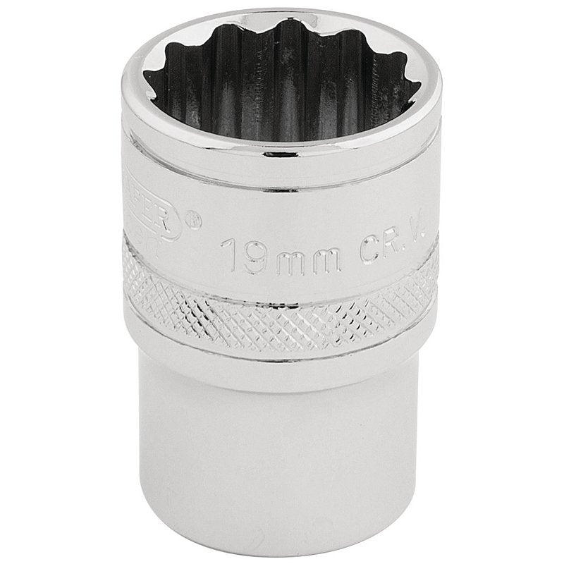 Draper Expert HI-TORQ® 12 Point Socket, 1/2" Sq. Dr., 19mm