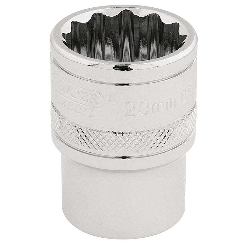 Draper Expert HI-TORQ® 12 Point Socket, 1/2" Sq. Dr., 20mm