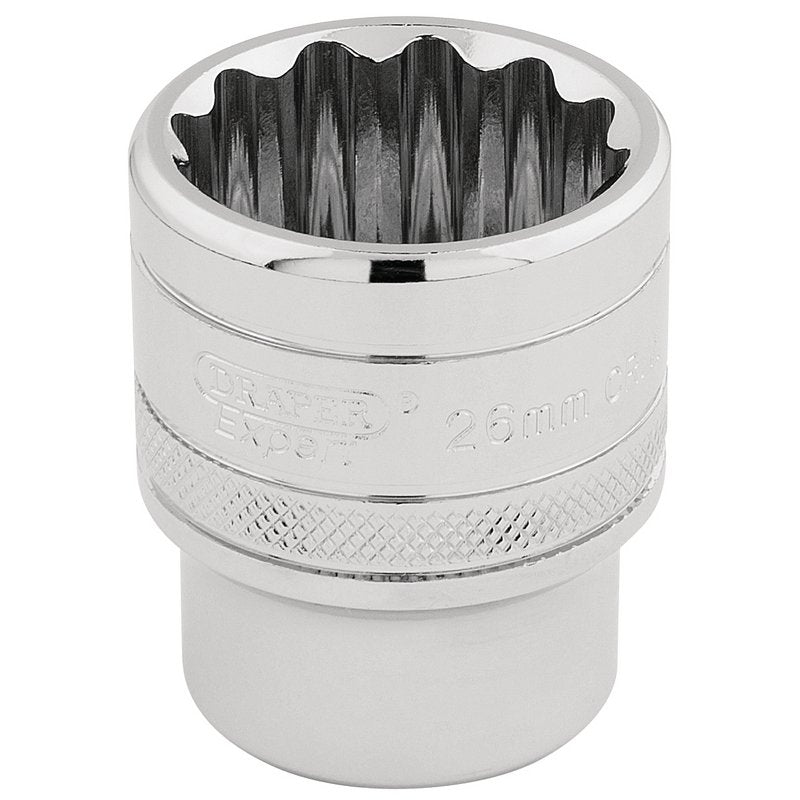 Draper Expert HI-TORQ® 12 Point Socket, 1/2" Sq. Dr., 26mm