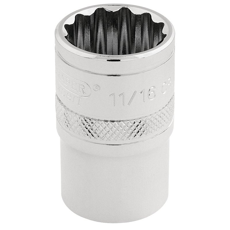 Draper Expert HI-TORQ® 12 Point Socket, 1/2" Sq. Dr., 11/16"