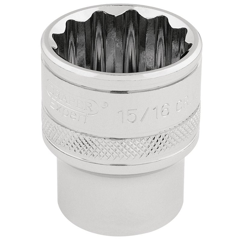 Draper Expert HI-TORQ® 12 Point Socket, 1/2" Sq. Dr., 15/16"
