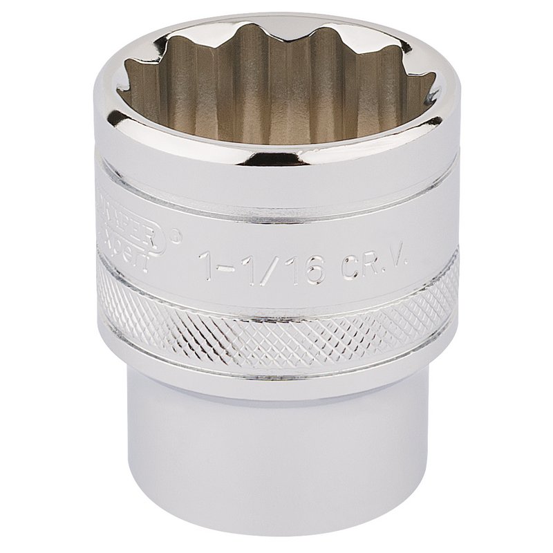 Draper Expert HI-TORQ® 12 Point Socket, 1/2" Sq. Dr., 1 1/16"