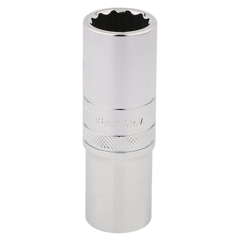 Draper Expert HI-TORQ® 12 Point Deep Socket, 1/2" Sq. Dr., 18mm