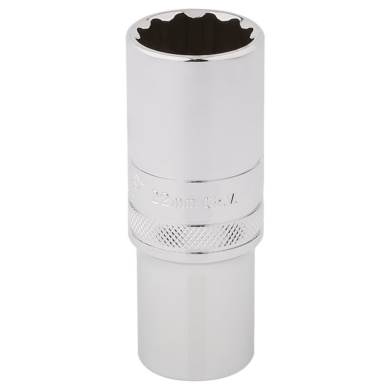 Draper Expert HI-TORQ® 12 Point Deep Socket, 1/2" Sq. Dr., 22mm