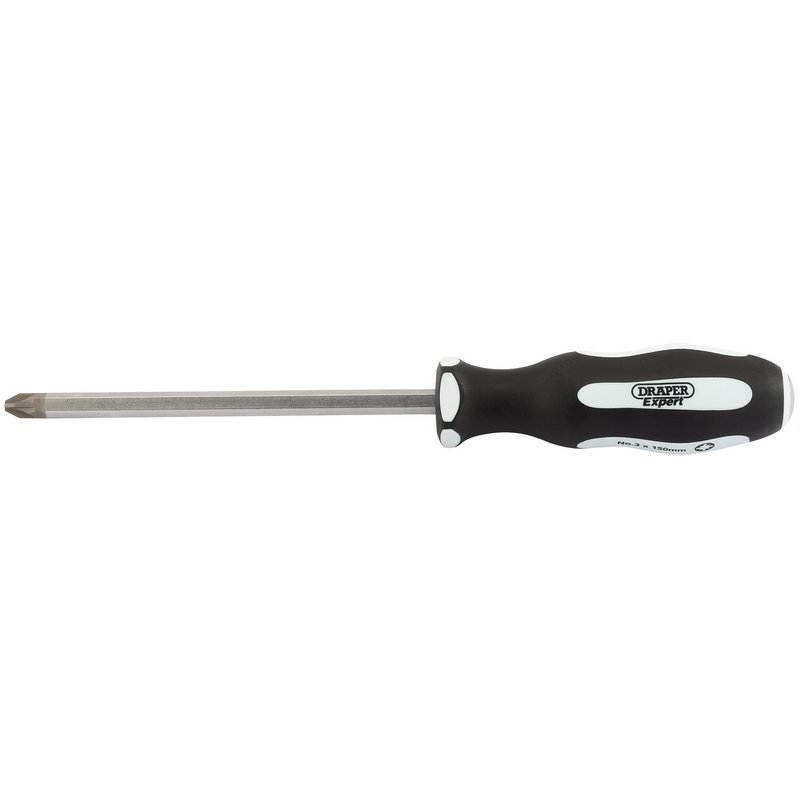 Draper Expert 'Pound Thru' PZ TYPE Soft Grip Screwdriver, No.3 x 150mm