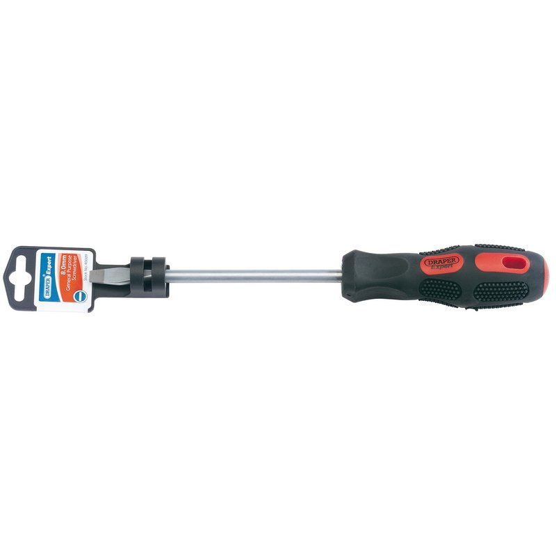 Draper Expert Plain Slot Flared Tip Screwdriver, 8 x 150mm