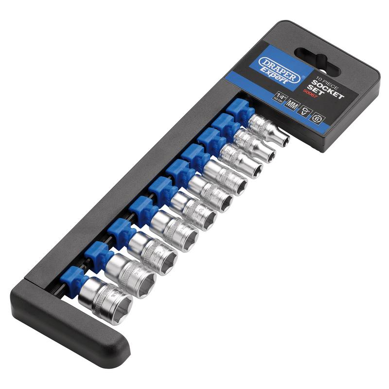 Draper Expert Metric Socket Set, 1/4" Sq. Dr. (10 Piece)
