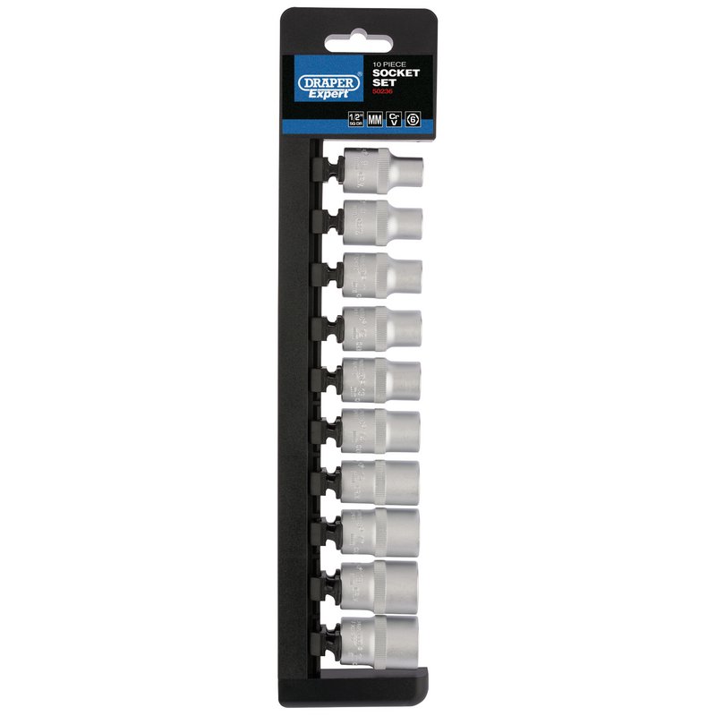 Draper Expert Metric Socket Set, 1/2" Sq. Dr. (10 Piece)