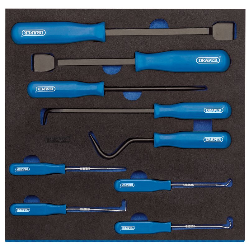 Scraper, Hook and Pick Set in 1/2 Drawer EVA Insert Tray (9 Piece)