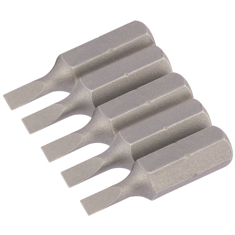 Plain Slot Insert Bit, 3mm, 1/4" Hex, 25mm Long (Pack of 5)