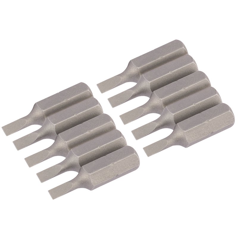Plain Slot Insert Bit, 3mm, 1/4" Hex, 25mm Long (Pack of 10)