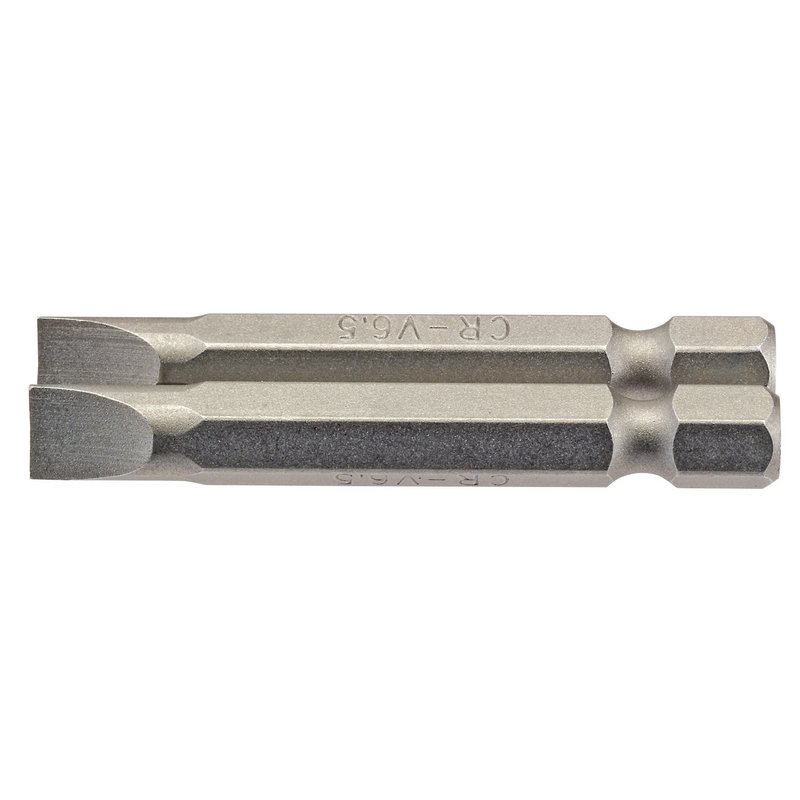 Plain Slot Insert Bit, 6.5mm, 1/4" Hex, 50mm Long (Pack of 2)