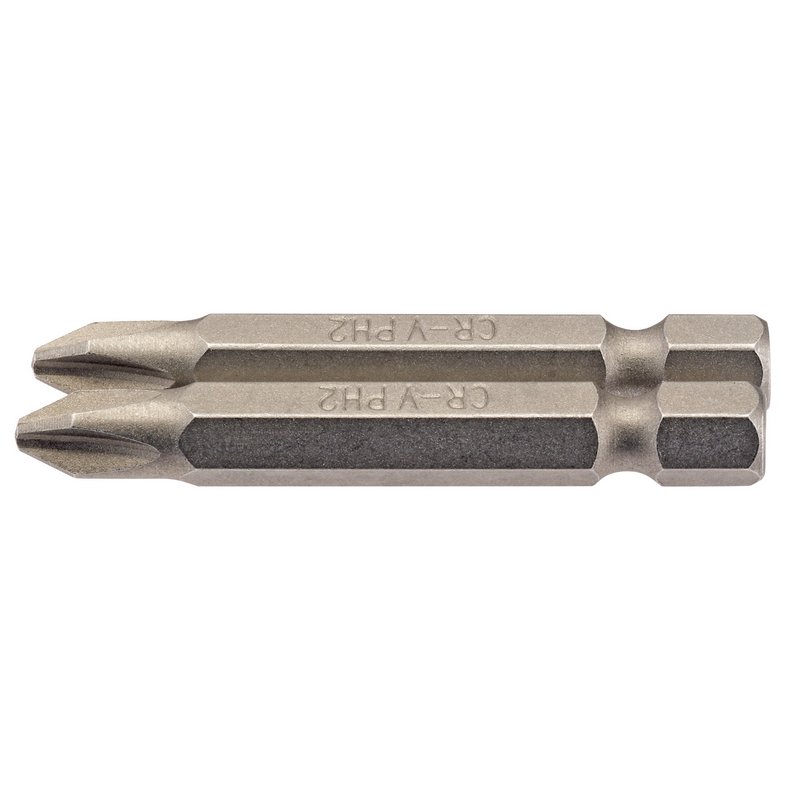 Cross Slot Insert Bit, 1/4" Hex, 50mm Long, No.2 (Pack of 2)