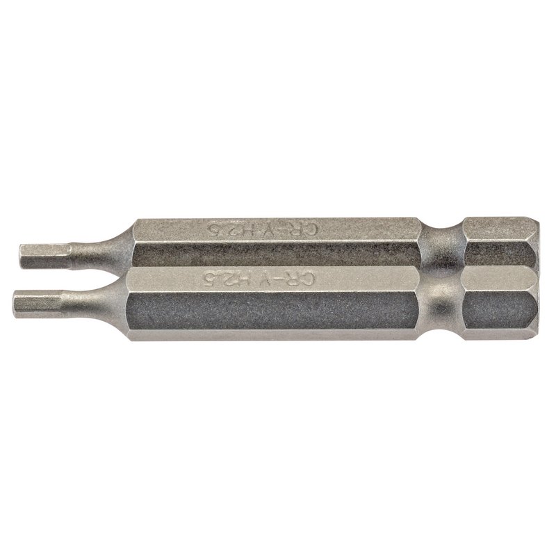 Hexagonal Insert Bit, 2.5mm, 1/4" Hex, 50mm Long (Pack of 2)