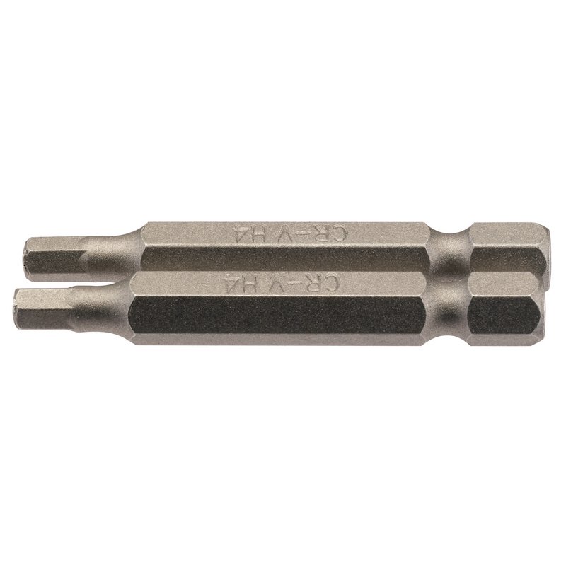 Hexagonal Insert Bit, 4mm, 1/4" Hex, 50mm Long (Pack of 2)