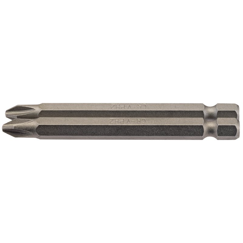 Cross Slot Insert Bit, 1/4" Hex, 75mm Long, No.2 (Pack of 2)