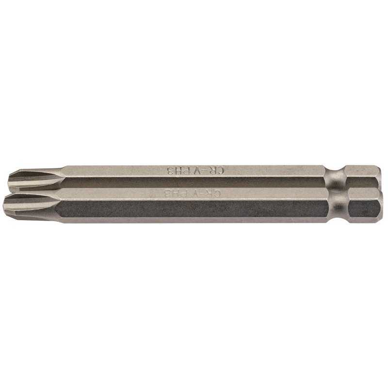Cross Slot Insert Bit, 1/4" Hex, 75mm Long, No.3 (Pack of 2)