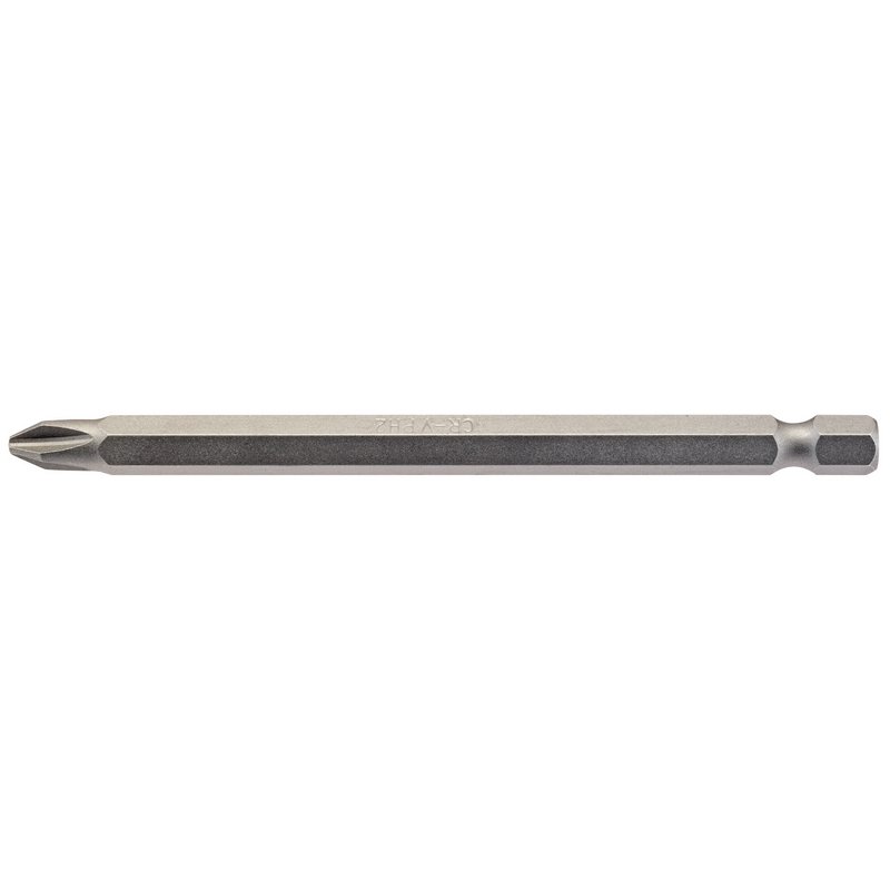 Cross Slot Insert Bit, 1/4" Hex, 100mm Long, No.2 (Pack of 1)