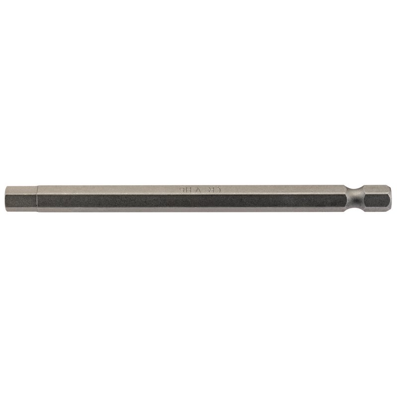 Hexagonal Insert Bit, 6mm, 1/4" Hex, 100mm Long (Pack of 1)