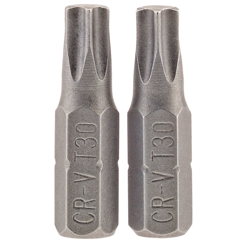 Draper TX-STAR® Insert Bit, 1/4" Hex, 25mm Long, T30 (Pack of 2)