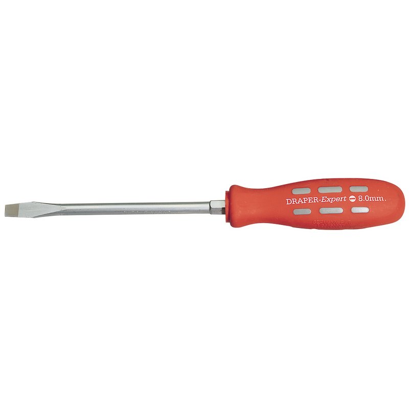 Draper Expert Plain Slot Flared Tip Mechanics Screwdriver, 150 x 8mm (Sold Loose)
